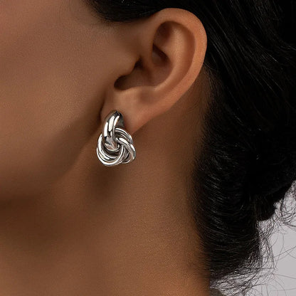 LeRoxy | Gold & Silver Knot Hoops | Elegante Oorbellen voor Elke Gelegenheid