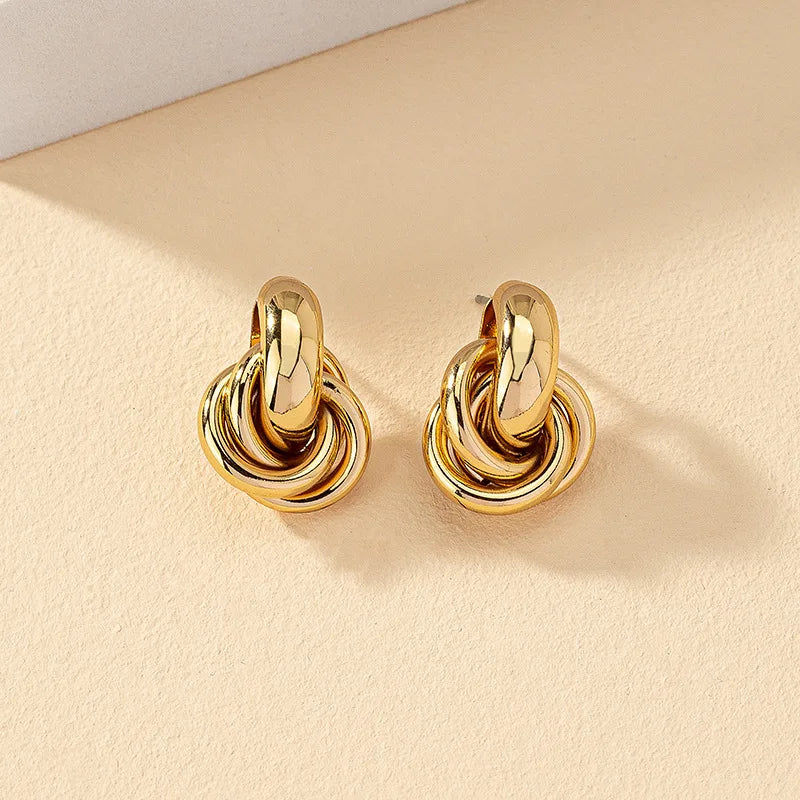 LeRoxy | Gold & Silver Knot Hoops | Elegante Oorbellen voor Elke Gelegenheid