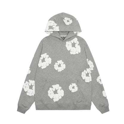 LeRoxy | Unisex Hoodie | Denim met Bloemenprint