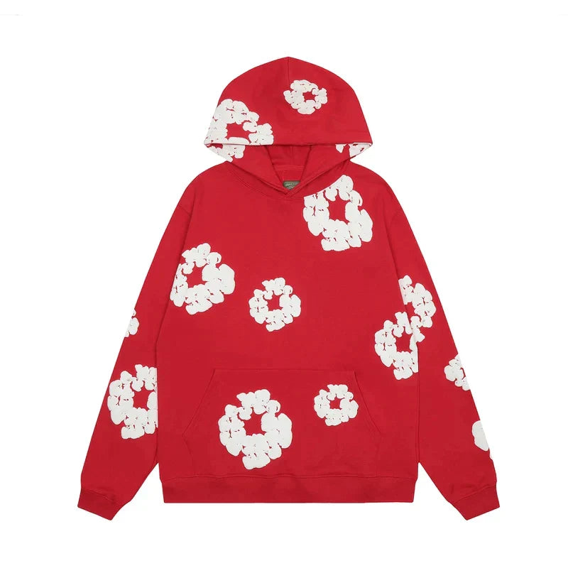 LeRoxy | Unisex Hoodie | Denim met Bloemenprint
