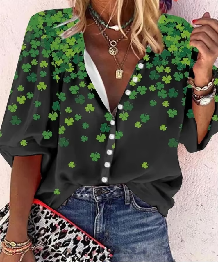 LeRoxy | Gebloemde Top Met Vintage Knopen