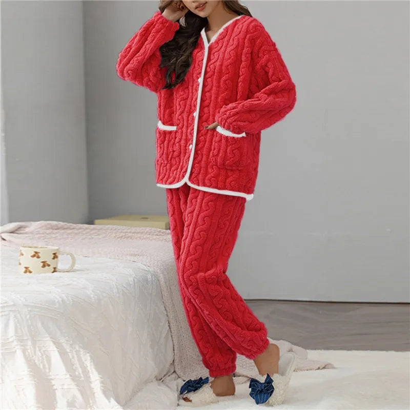 LeRoxy | Dames Pyjama Set Winter | Klassiek, Stijlvol & Comfortabel