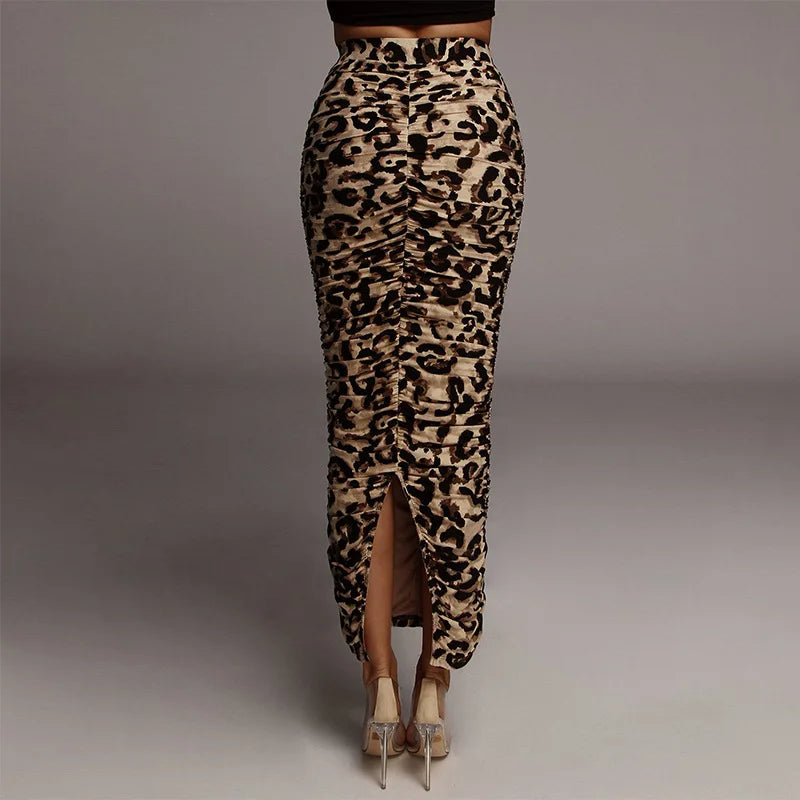 LeRoxy | Stijlvolle Luipaardprint Bodycon Maxi Rok voor een Trendy Look