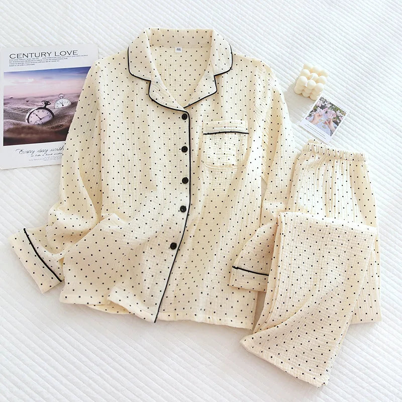 LeRoxy | Dames Polka Dot Pyjama Set | Comfortabele & Stijlvolle Nachtkleding