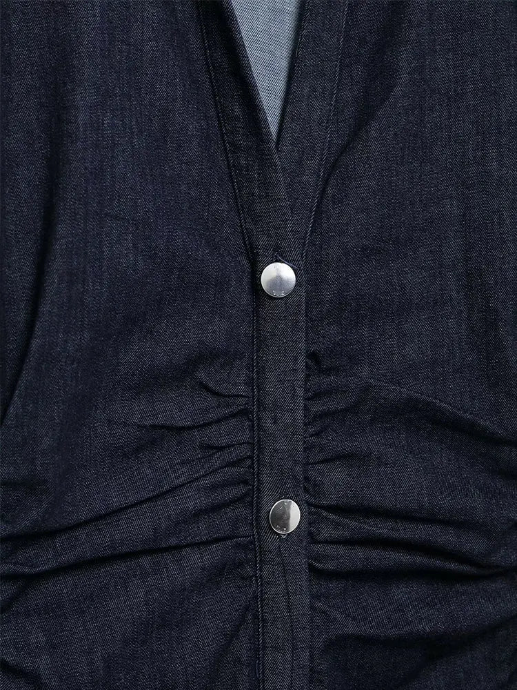 LeRoxy | Denim Jurk met Knoopsluiting en Vrouwelijke Pasvorm | Stijlvol en Comfortabe
