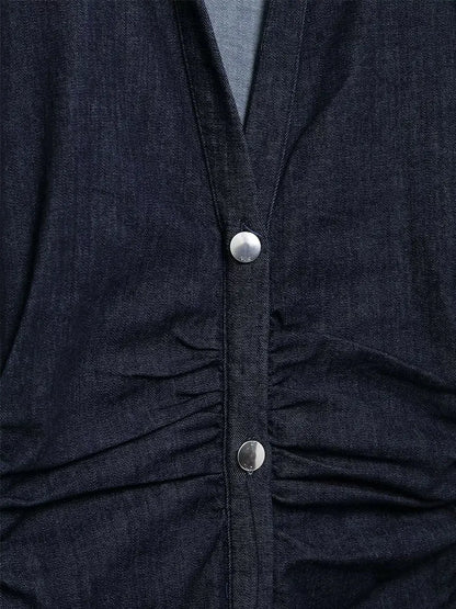 LeRoxy | Denim Jurk met Knoopsluiting en Vrouwelijke Pasvorm | Stijlvol en Comfortabe