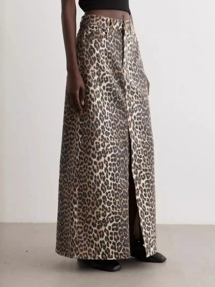 LeRoxy | Luipaardprint Maxirok | Trendy en Stijlvolle Lange Rok voor Elke Gelegenheid
