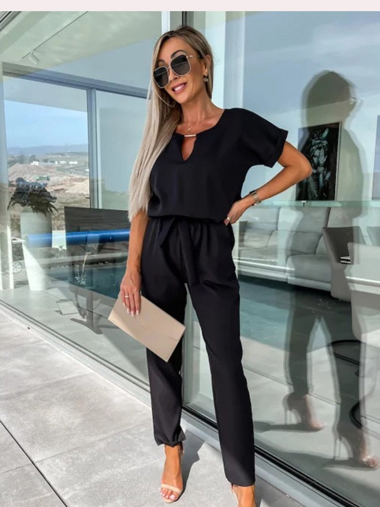 LeRoxy | Jumpsuit Wijde Pijpen | Stijlvolle Zomer Jumpsuit voor Comfort en Elegantie
