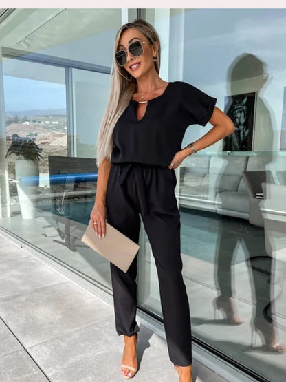 LeRoxy | Jumpsuit Wijde Pijpen | Stijlvolle Zomer Jumpsuit voor Comfort en Elegantie