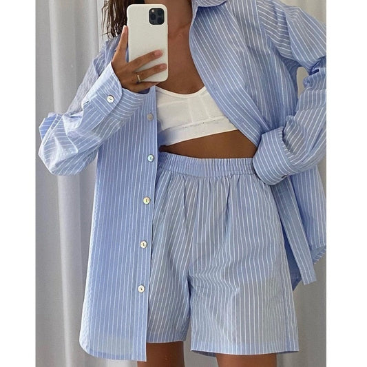 LeRoxy | Luxe Gestreepte Dames Pyjama Set | Comfortabele en Stijlvolle Nachtkleding