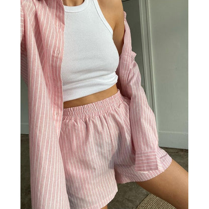 LeRoxy | Luxe Gestreepte Dames Pyjama Set | Comfortabele en Stijlvolle Nachtkleding