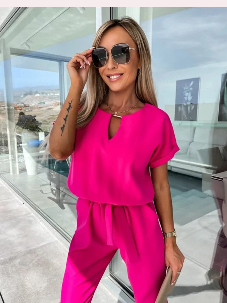 LeRoxy | Jumpsuit Wijde Pijpen | Stijlvolle Zomer Jumpsuit voor Comfort en Elegantie