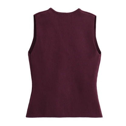 LeRoxy | Klassiek Damesvest met Goudkleurige Knopen | Cardigan in Tijdloos Design