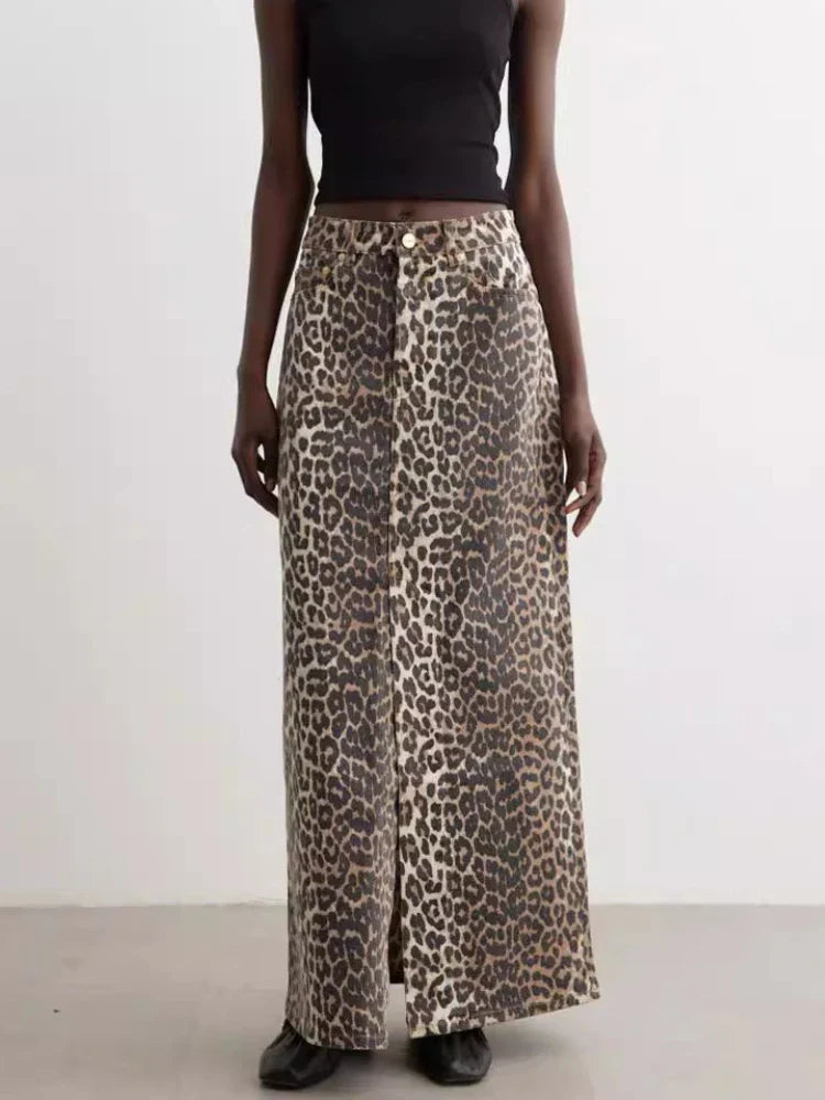 LeRoxy | Luipaardprint Maxirok | Trendy en Stijlvolle Lange Rok voor Elke Gelegenheid