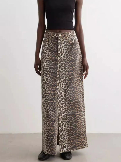 LeRoxy | Luipaardprint Maxirok | Trendy en Stijlvolle Lange Rok voor Elke Gelegenheid
