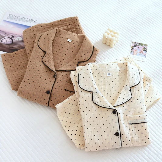 LeRoxy | Dames Polka Dot Pyjama Set | Comfortabele & Stijlvolle Nachtkleding