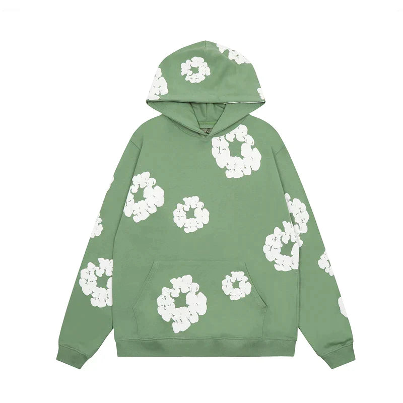 LeRoxy | Unisex Hoodie | Denim met Bloemenprint