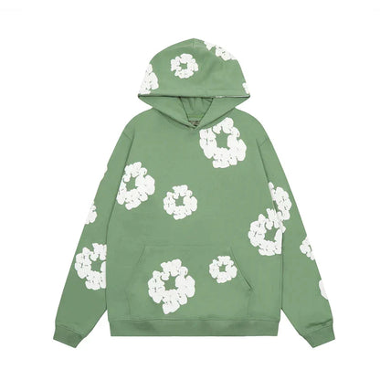 LeRoxy | Unisex Hoodie | Denim met Bloemenprint