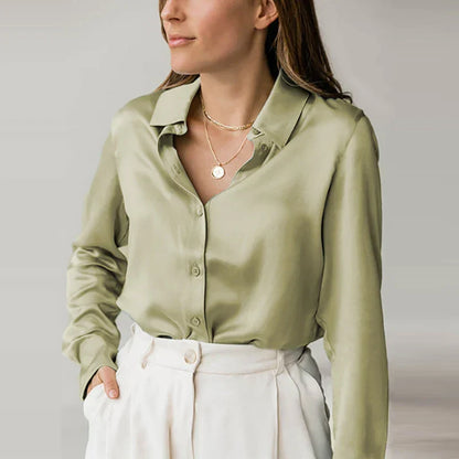 LeRoxy | Dames Satijnen Knoop Blouse | Elegante Stijl en Comfort