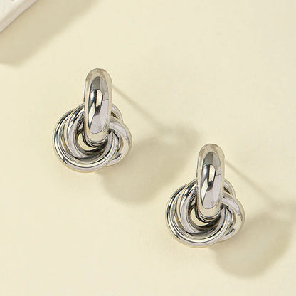 LeRoxy | Gold & Silver Knot Hoops | Elegante Oorbellen voor Elke Gelegenheid