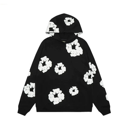 LeRoxy | Unisex Hoodie | Denim met Bloemenprint