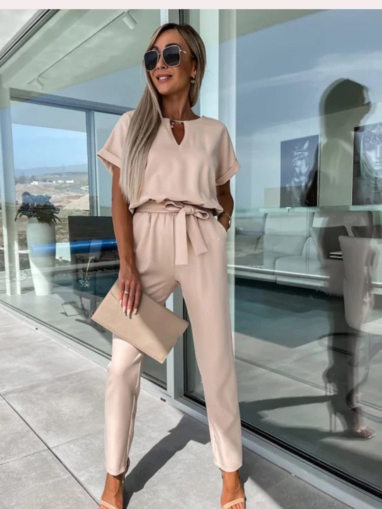 LeRoxy | Jumpsuit Wijde Pijpen | Stijlvolle Zomer Jumpsuit voor Comfort en Elegantie