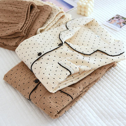 LeRoxy | Dames Polka Dot Pyjama Set | Comfortabele & Stijlvolle Nachtkleding