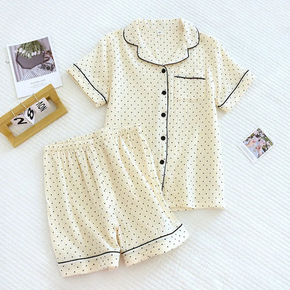LeRoxy | Dames Polka Dot Pyjama Set | Comfortabele & Stijlvolle Nachtkleding