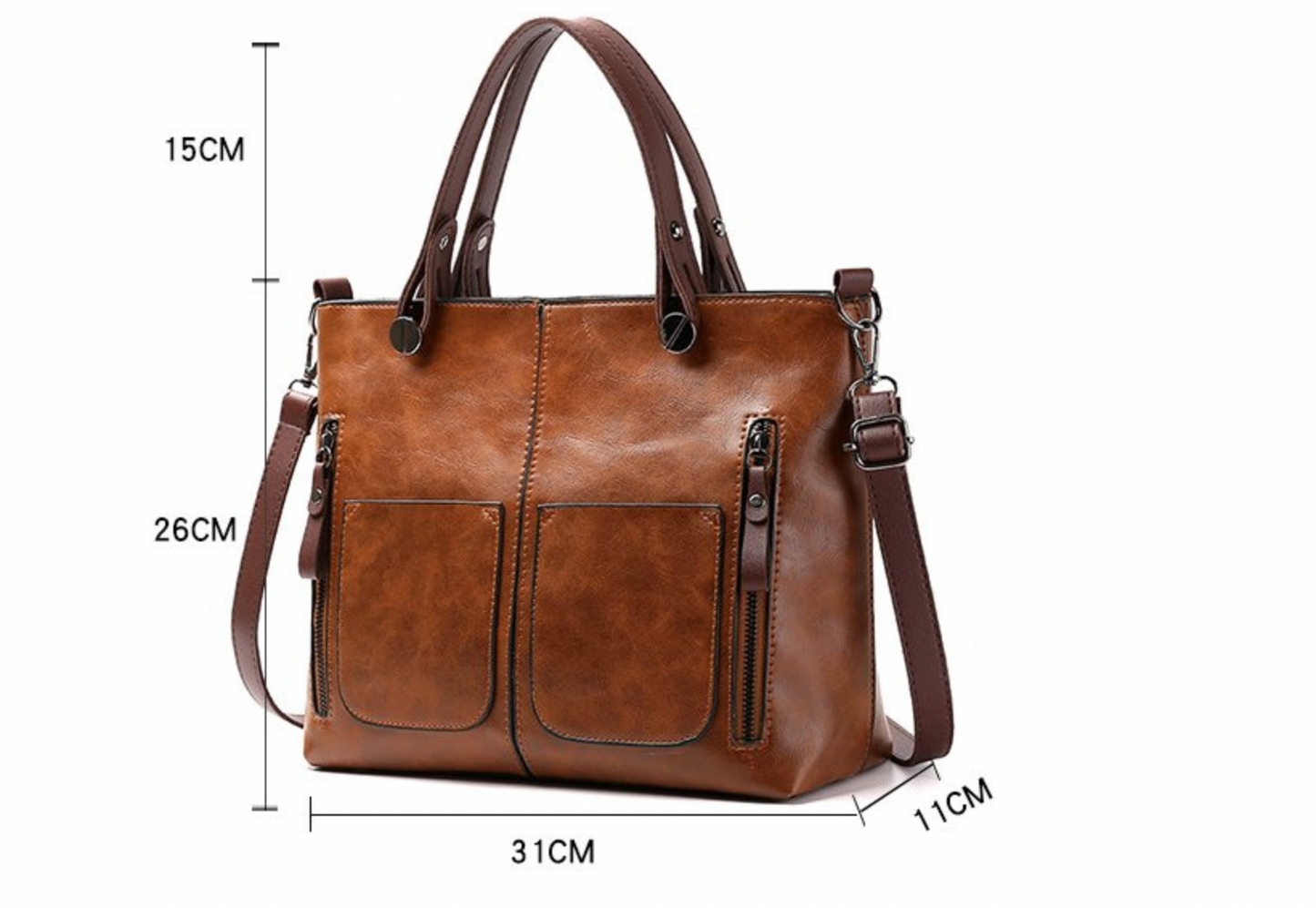 LeRoxy |  Dames Schoudertas | Vintage Leren Handtas van Echt Leer