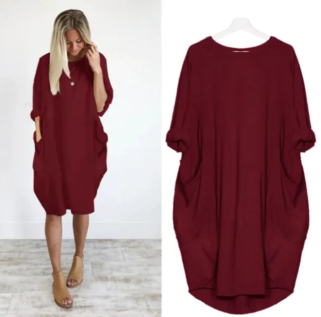 LeRoxy | Casual Losse Zakjurk met Lange Mouwen | Comfortabele & Stijlvolle Damesjurk