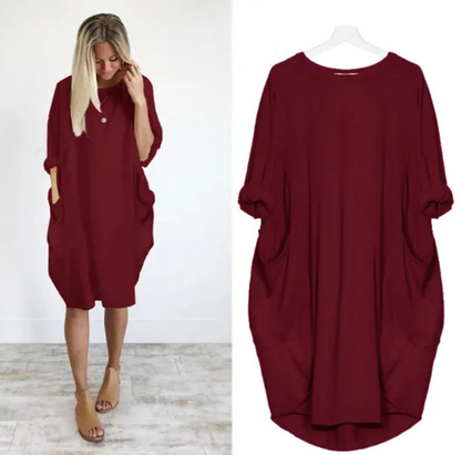 LeRoxy | Casual Losse Zakjurk met Lange Mouwen | Comfortabele & Stijlvolle Damesjurk