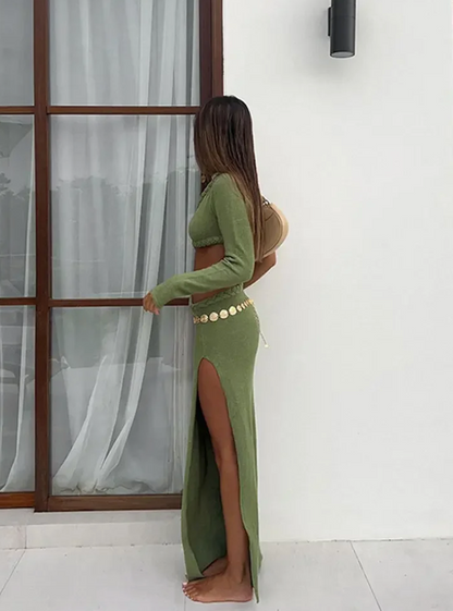 LeRoxy | Asymmetrische Jurk met Cut-Out en Hoge Split | Trendy en Elegant