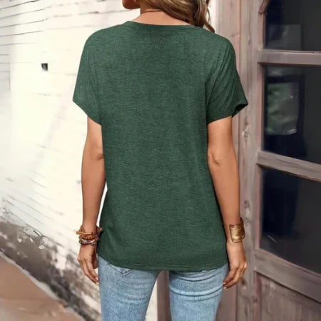 LeRoxy | Dames shirt met Korte Mouwen en Knoopsluiting | Marcelline Blouse
