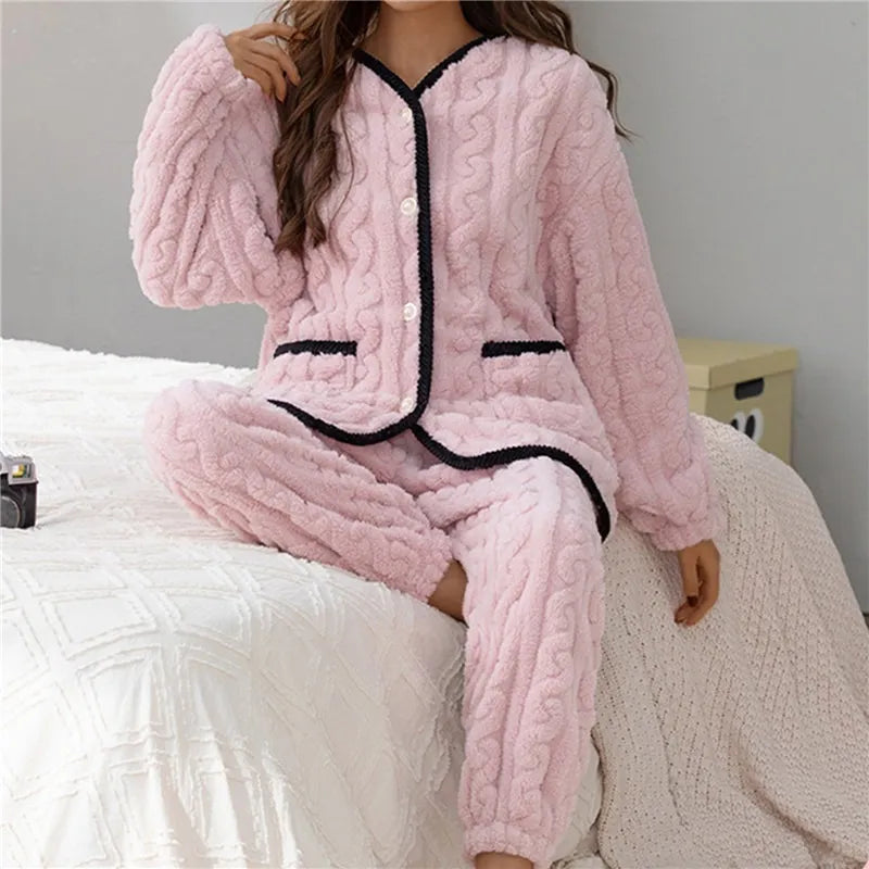 LeRoxy | Dames Pyjama Set Winter | Klassiek, Stijlvol & Comfortabel
