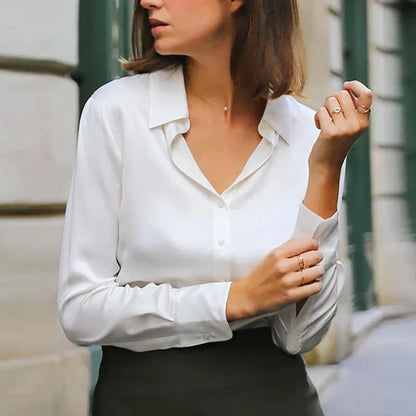 LeRoxy | Dames Satijnen Knoop Blouse | Elegante Stijl en Comfort