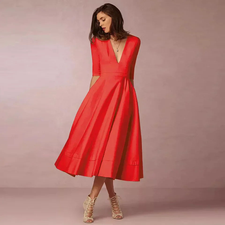 LeRoxy | Elegante A-lijn Jurk | Luxe Damesjurk voor Feest of Gelegenheid