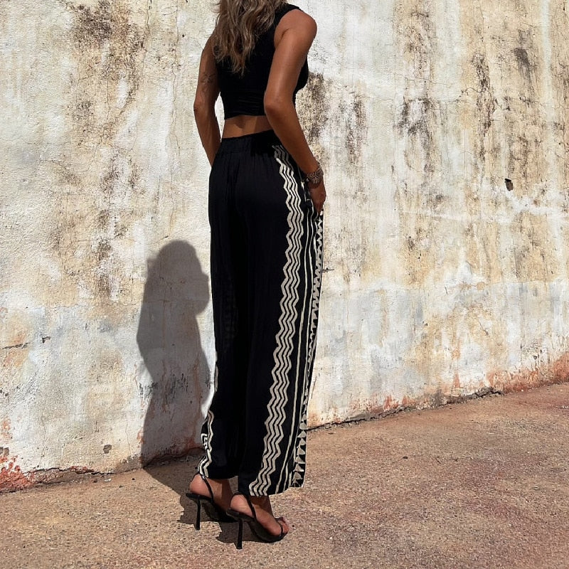 LeRoxy Broek met Geometrische Print - Trendy & Stijlvolle Mode voor Elke Gelegenheid