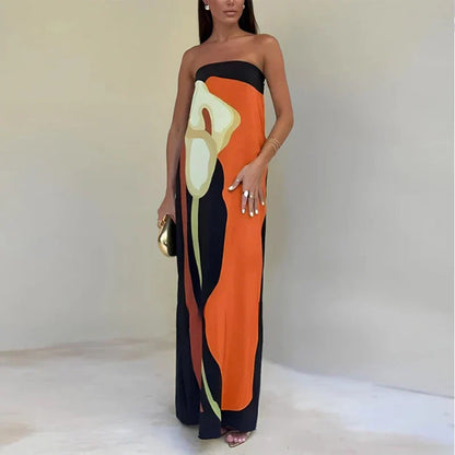 LeRoxy | Strapless Damesjurk met Print en Flatterende Pasvorm