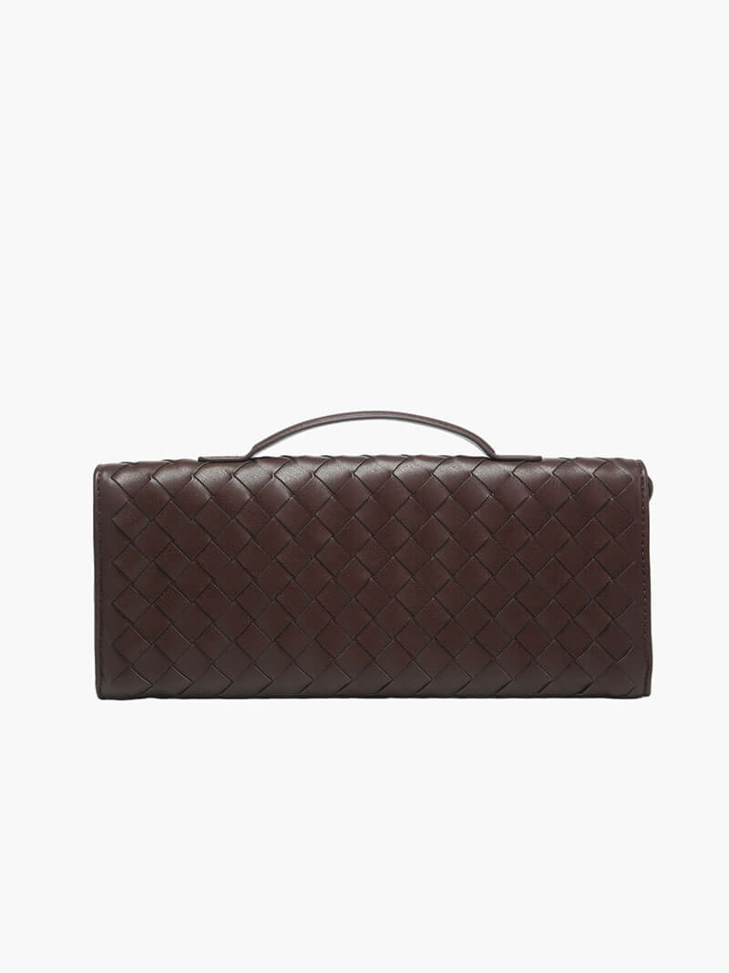 LeRoxy |  Luxe Geweven Handtas met Gouden Sluiting | Stijlvolle Dames Tas