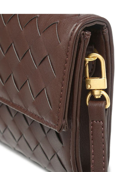 LeRoxy |  Luxe Geweven Handtas met Gouden Sluiting | Stijlvolle Dames Tas