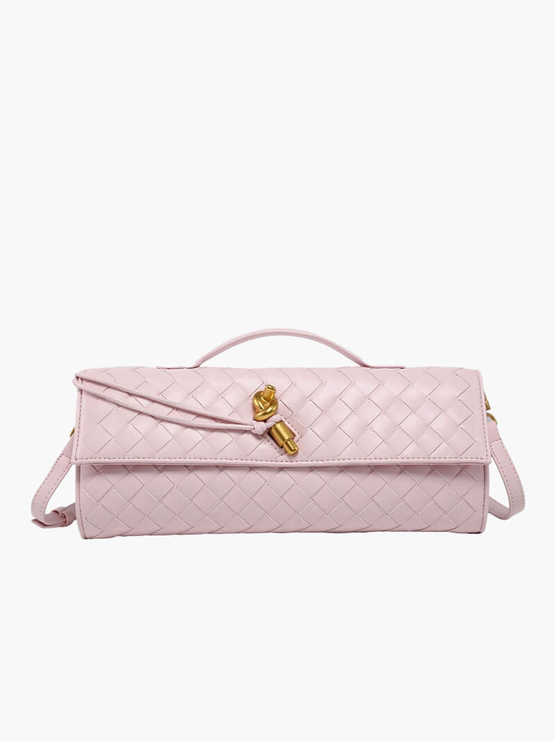 LeRoxy |  Luxe Geweven Handtas met Gouden Sluiting | Stijlvolle Dames Tas