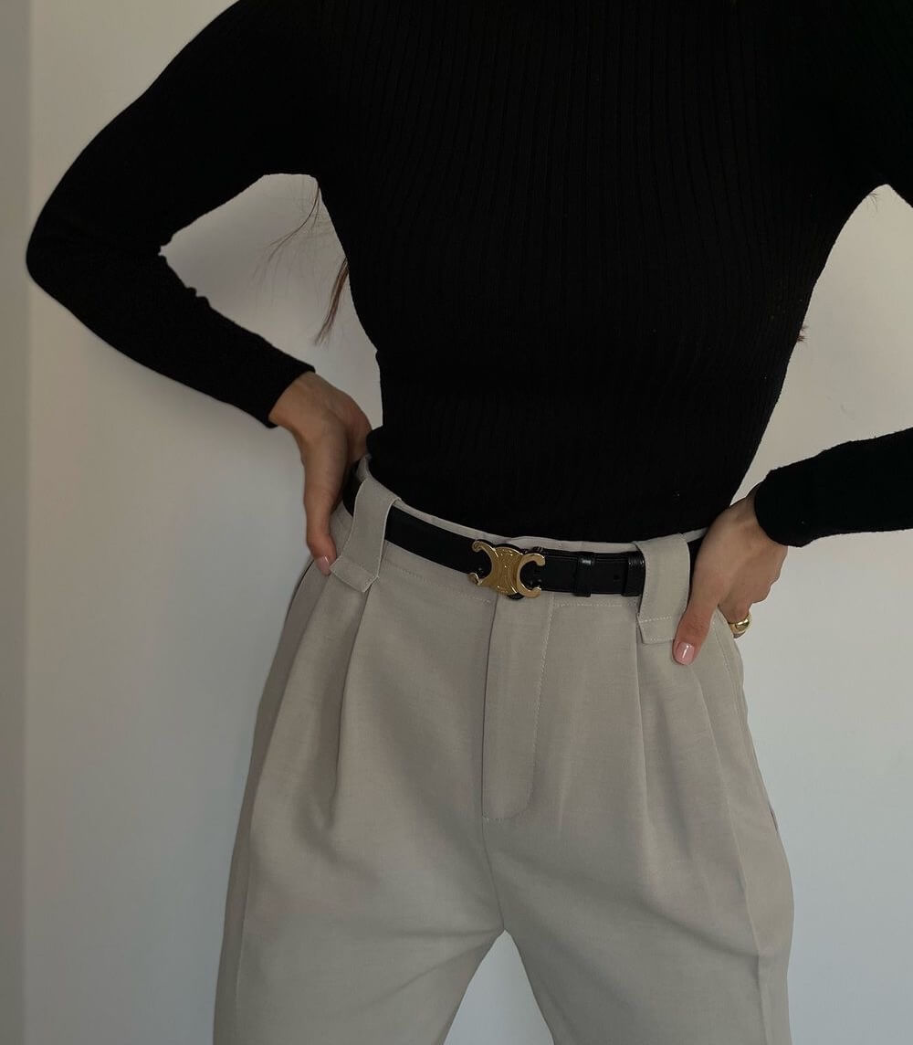 LeRoxy | Lederen Riem met Gouden Gesp | Luxe Damesriem van Echt Leer