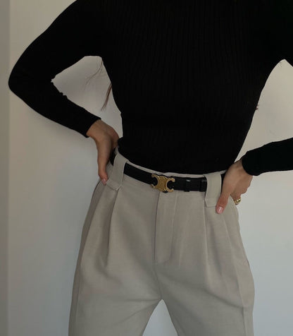 LeRoxy | Lederen Riem met Gouden Gesp | Luxe Damesriem van Echt Leer