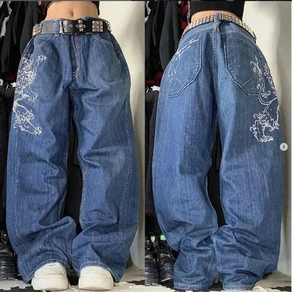 LeRoxy | Unisex Baggy Cargo Jeans | Retro Spijkerbroek met Zakken