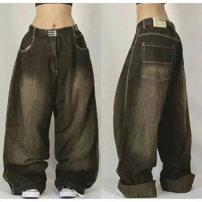 LeRoxy | Unisex Baggy Cargo Jeans | Retro Spijkerbroek met Zakken