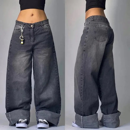 LeRoxy | Unisex Baggy Cargo Jeans | Retro Spijkerbroek met Zakken