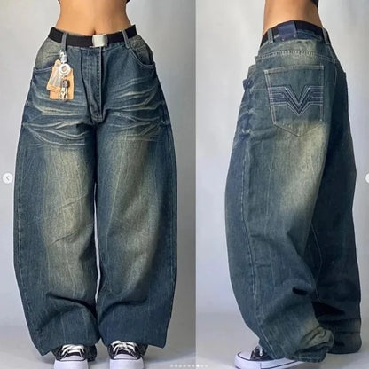LeRoxy | Unisex Baggy Cargo Jeans | Retro Spijkerbroek met Zakken