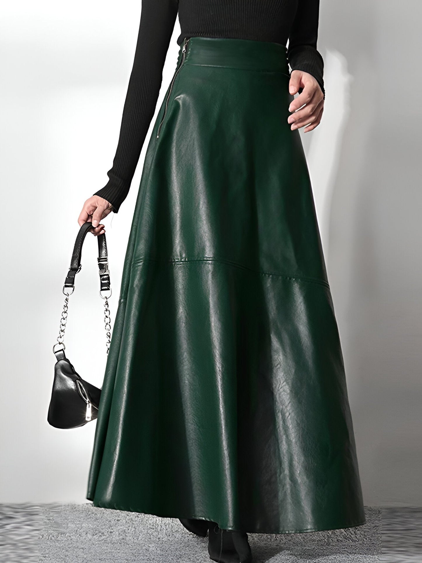 LeRoxy | PU Leren Maxi Rok voor Dames | Verfijnde Lange Rok met Stijlvolle Look