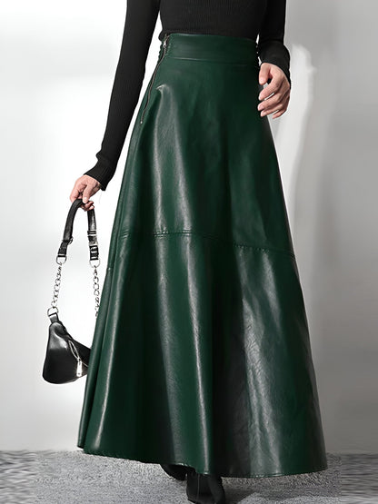 LeRoxy | PU Leren Maxi Rok voor Dames | Verfijnde Lange Rok met Stijlvolle Look