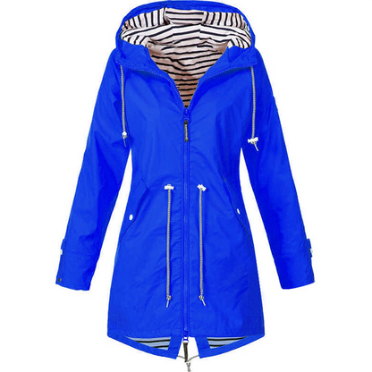 LeRoxy | Regenjas Dames | Lange Waterdichte Parka met Capuchon | Elegant, Comfortabel en Ademend